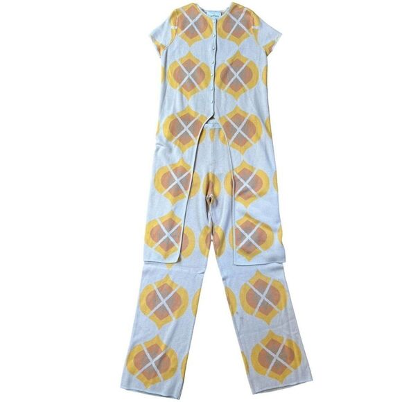 House of Sunny Aarons Set Knit Maxi Tunic Top And Trousers Art Deco Size 8